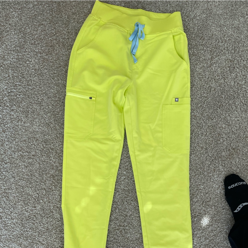 FIGS TALL citrine yellow YOLANDA HIGH WAISTED Skinny Scrub